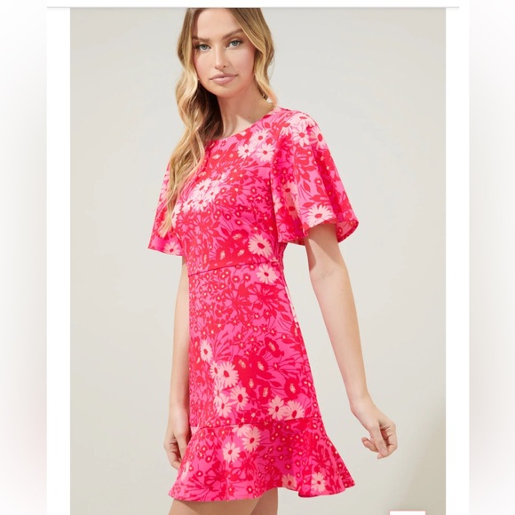 Lover Girl Flouncy Flare Mini Dress Sugar lips large new with tags - Picture 4 of 15